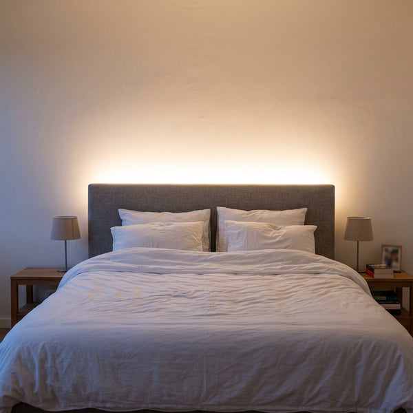 LED-Streifen hinter dem Kopfteil: Anleitung für indirektes Licht am Bett