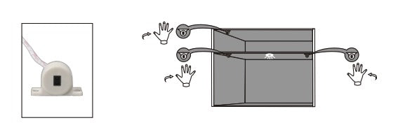 Funktionsskizze: Licht schalten per Türöffnung oder Handbewegung vor dem Sensor