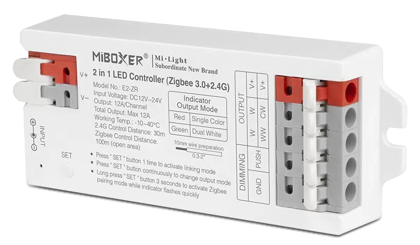 MiBoxer E2-ZR Zigbee-LED-Controller 2-in-1, Einfarbig & Dual-White – 12–24 V, 12 A – Bild 3