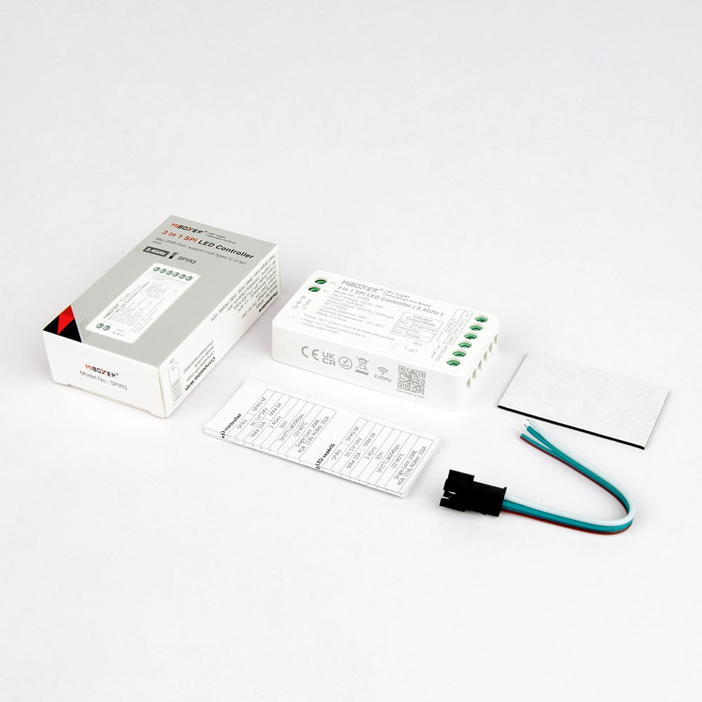 MiBoxer SPIR3 SPI-LED-Controller 3-in-1 (Einfarbig, RGB, RGBW) – mit Verpackung und Anschlusskabel