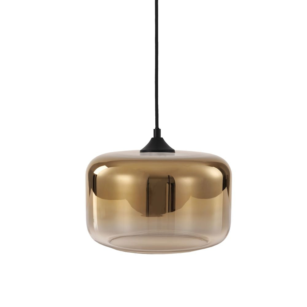 Pendelleuchte Casino E27 – Glasschirm Gold/Klar Ø28 cm, dimmbar