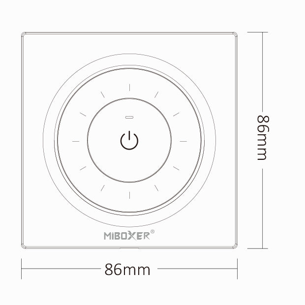 MiBoxer K3 – Maßzeichnung mit Abmessungen