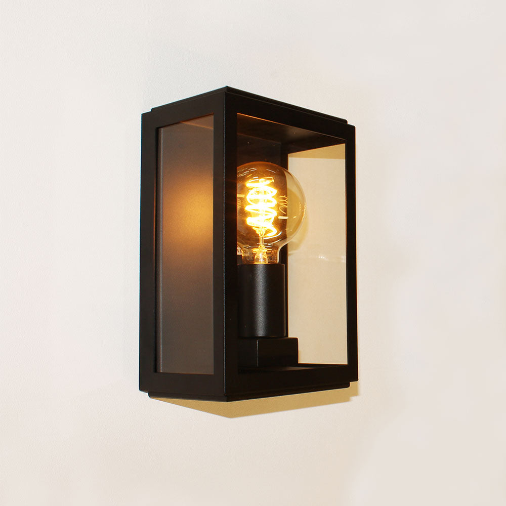 Wandleuchte Rowin 25 cm E27 IP44 – Klarglas, dimmbar, innen & außen