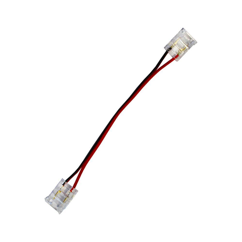 LED-Streifen Schnellverbinder 2-polig für einfarbige COB/SMD-Streifen 10 mm – Streifen-zu-Streifen mit beidseitigen Clips, lötfrei IP20