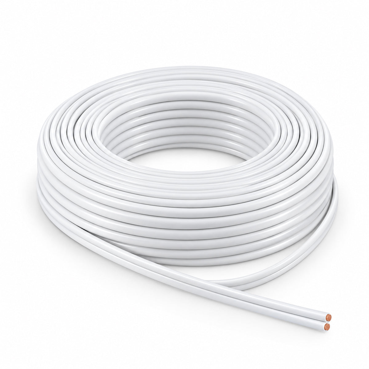 LED Kabel 2-adrig 2x1,0 mm² weiß – Rolle 100 m