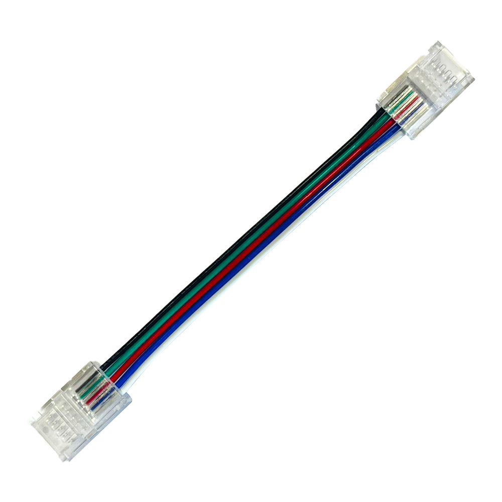 LED-Streifen Schnellverbinder 5-polig für RGBW-SMD-Streifen 10 mm – Streifen-zu-Streifen mit flexibler Kabelbrücke, lötfrei IP20