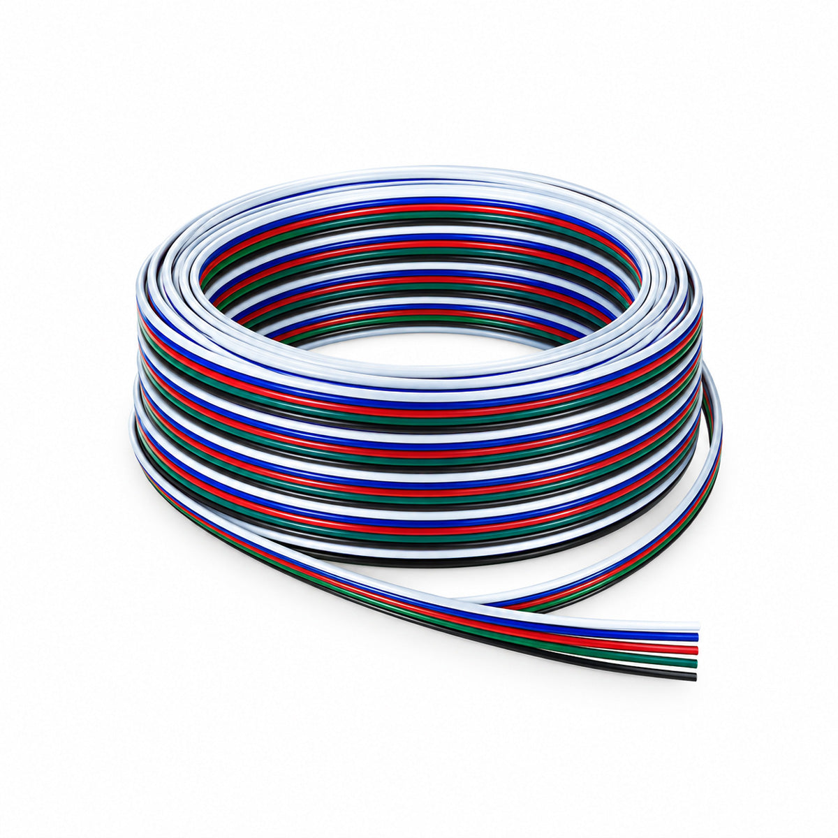 LED Kabel 5-adrig 5x0,32 mm² für RGBW-LED-Streifen – Rolle 100 m