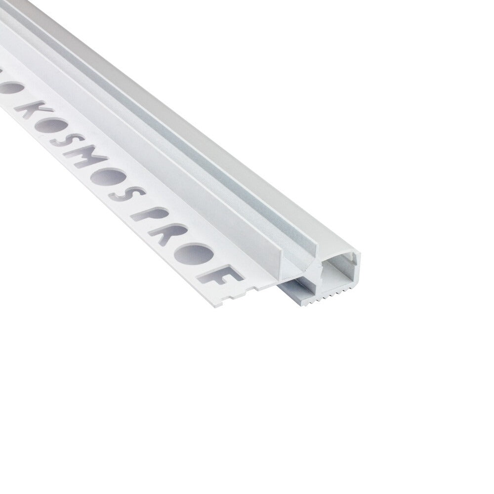 LED-Treppenprofil Sydney – T-40 für 10-mm-Fliesen, Aluminium weiß, Profil ohne Endkappe