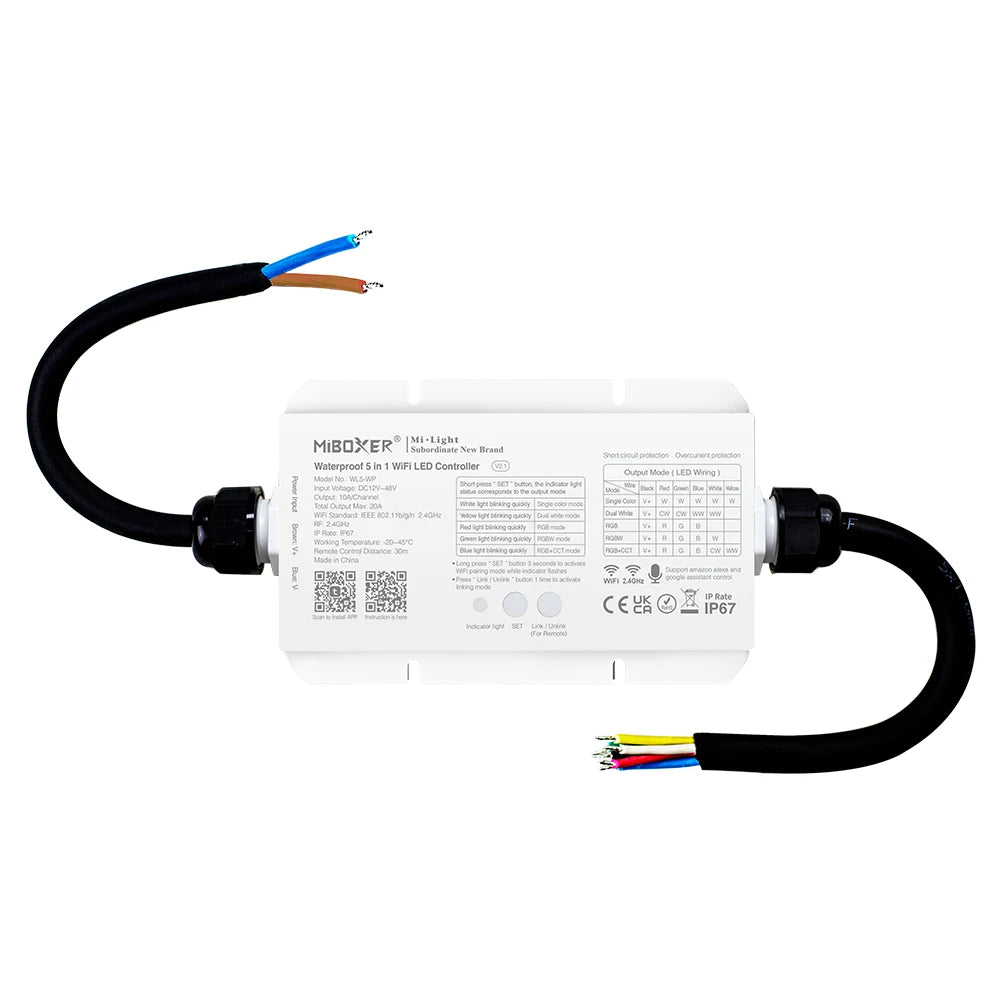 MiBoxer WL5-WP WLAN-LED-Controller 5-in-1, IP67 – 12–48 V, 20 A – Bild 2