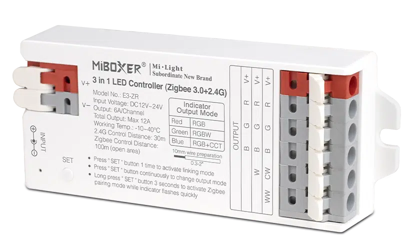 MiBoxer E3-ZR Zigbee-LED-Controller 3-in-1 (RGB, RGBW, RGB+CCT) – 12–24 V, 12 A – Bild 3