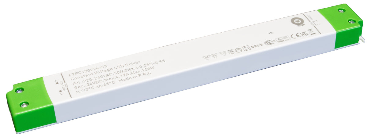 Extrem flaches LED-Netzteil 24 V 100 W 4,17 A IP20 von POS Power, Modell FTPC100V24-S3
