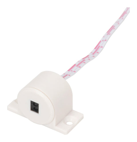 Zusatzsensor für LED-Türsensor in Weiß mit Befestigungsfuß für die Aufbaumontage, 1 m Kabel