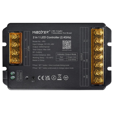 MiBoxer HR2 Hochstrom-LED-Controller 2-in-1, Einfarbig & Dual-White – 12–48 V, 30 A – Bild 1