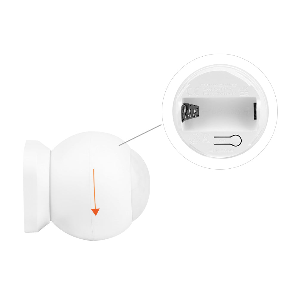 MiBoxer PIR1-ZB Zigbee-Bewegungsmelder – Batteriefach an der Unterseite