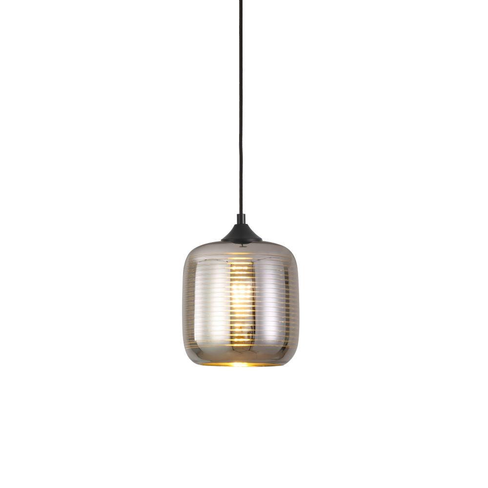 Pendelleuchte Apollo E27 – Glasschirm Titan/Gold Ø20 cm, dimmbar
