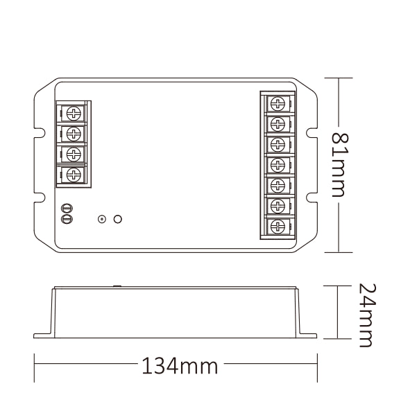 MiBoxer HR2 – Maßzeichnung mit Abmessungen