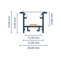 LED Einbauprofil "Florenz" | Narrow & Wings | für Streifen bis 13mm 2