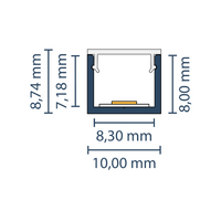 LED Aufbauprofil "Barcelona" | Ultraslim | für Streifen bis 8mm 2