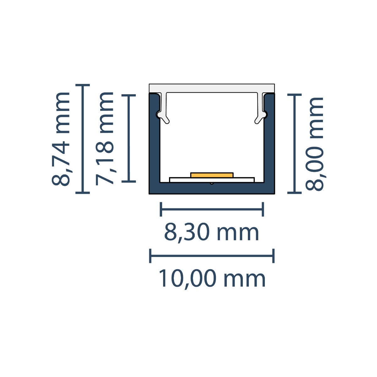 LED Aufbauprofil "Barcelona" | Ultraslim | für Streifen bis 8mm