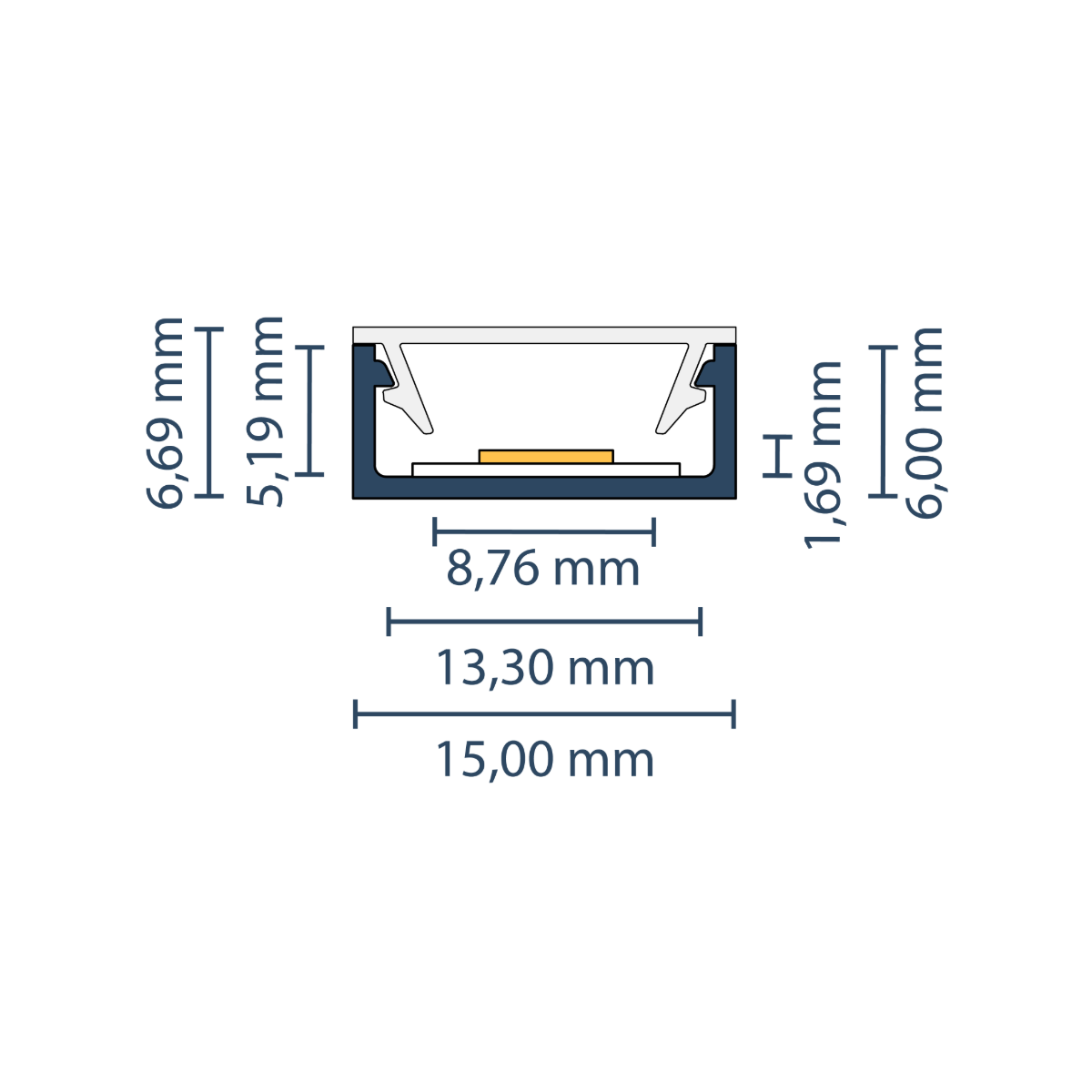LED Aufbauprofil "Berlin" | Ultraslim | für Streifen bis 13mm
