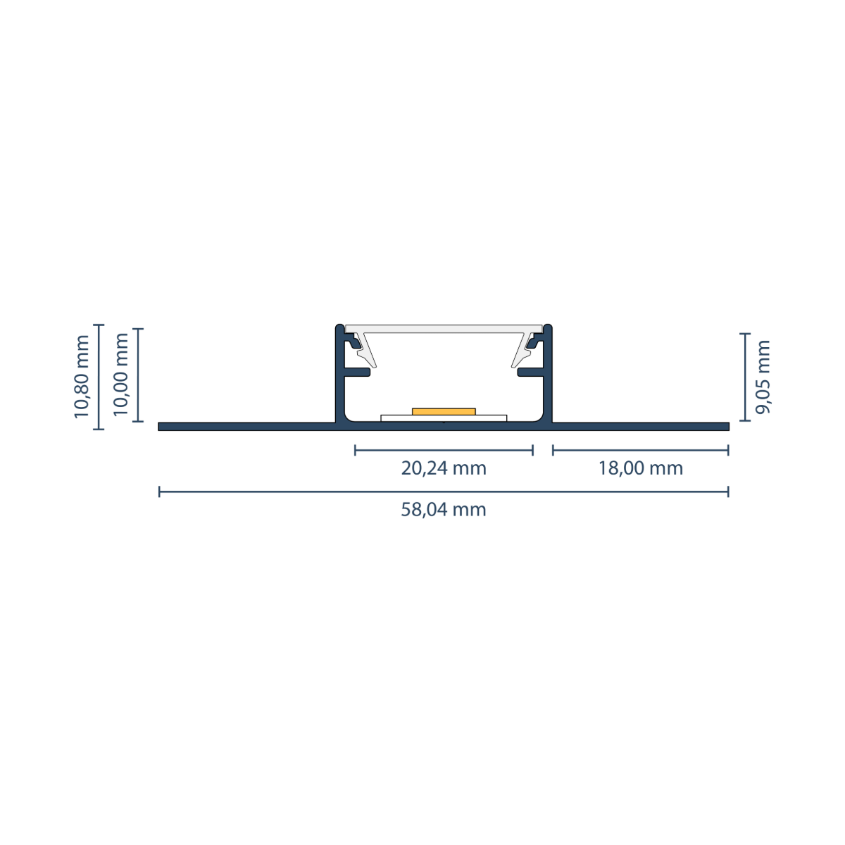 LED Fliesenprofil "Palermo" | Narrow | für Streifen bis 16mm