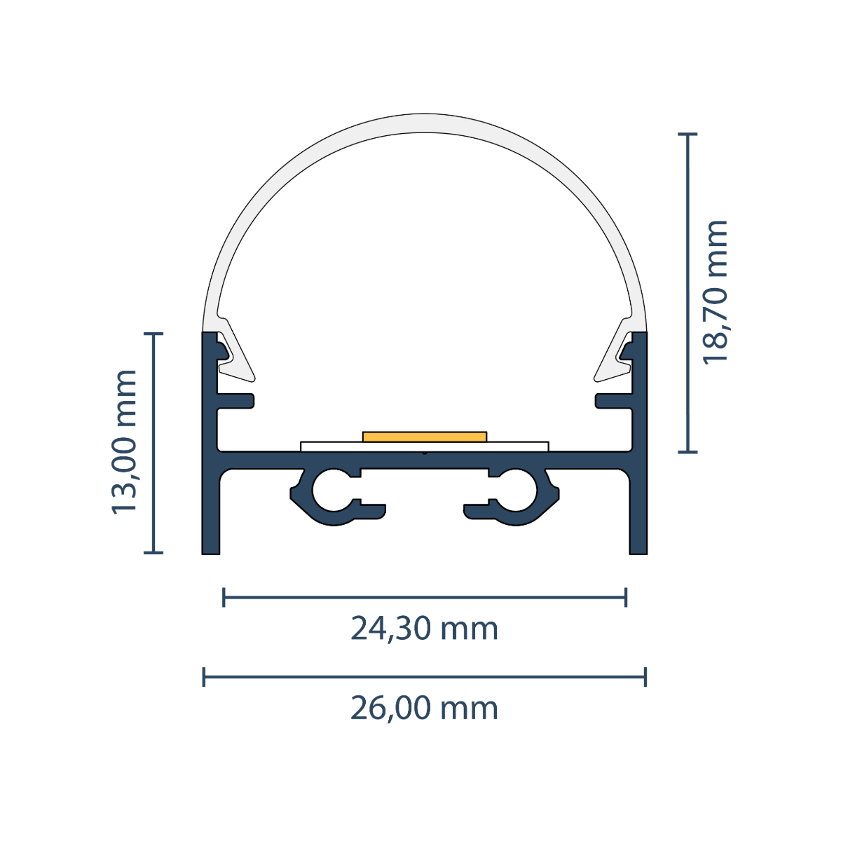 LED Aufbauprofil "Tokio" | Ultraflat & Wide | für Streifen bis 24mm