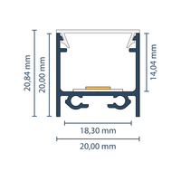 LED Aufbauprofil "London" | Flat | für Streifen bis 16mm 2