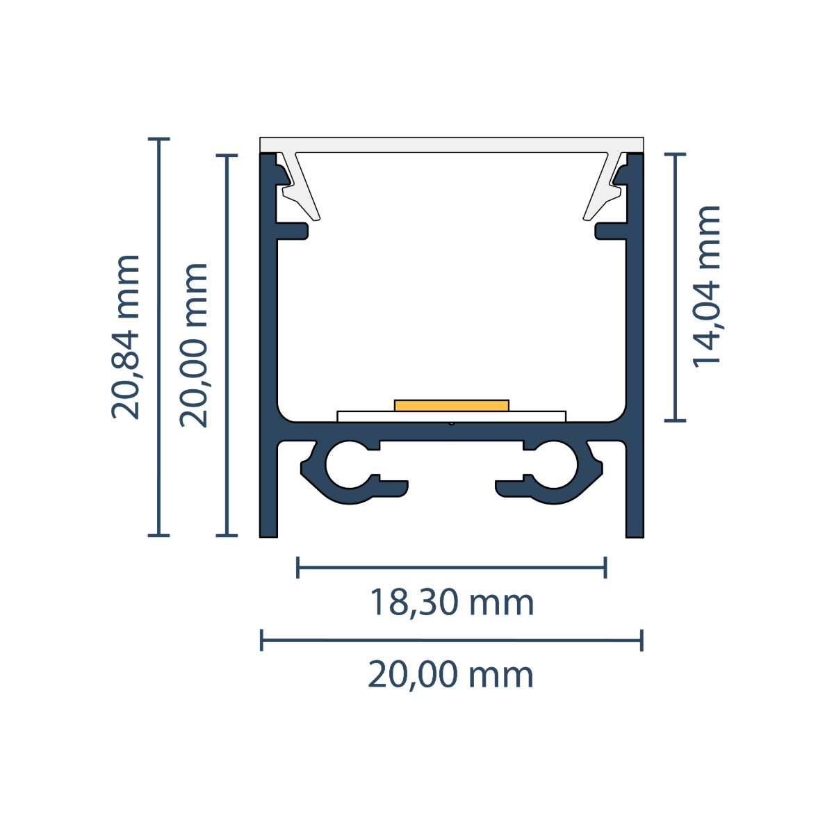 LED Aufbauprofil "London" | Flat | für Streifen bis 16mm