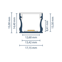 LED Aufbauprofil "Salzburg" | Narrow & Slim | für Streifen bis 12mm 2