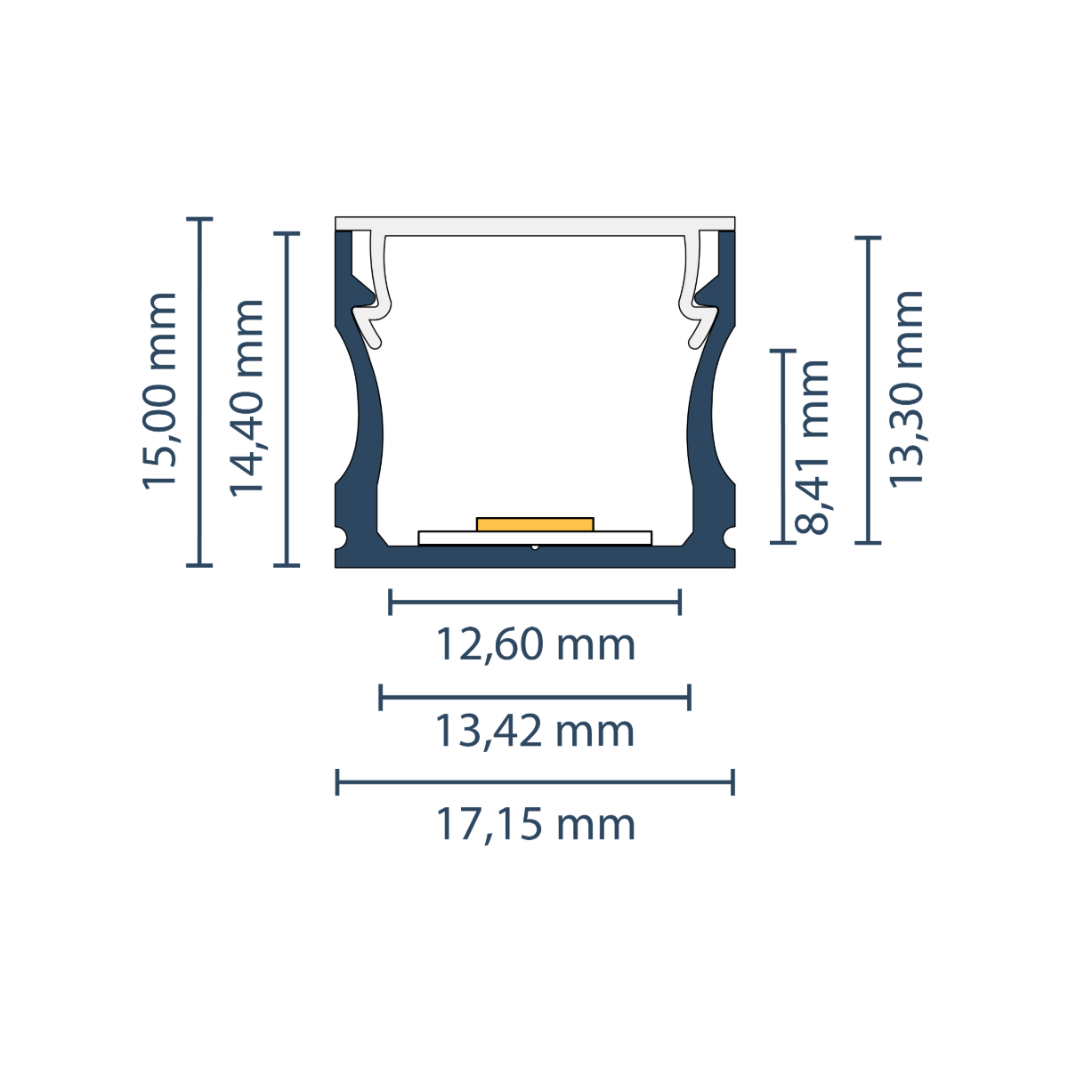 LED Aufbauprofil "Salzburg" | Narrow & Slim | für Streifen bis 12mm