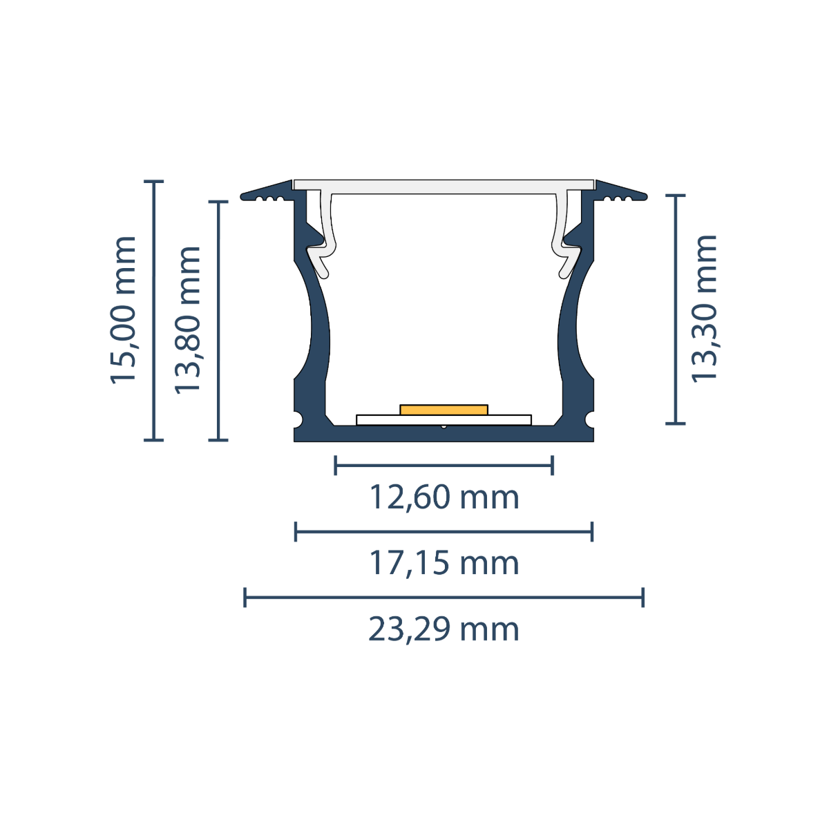 LED Einbauprofil "Innsbruck" | Narrow & Wings | für Streifen bis 12mm
