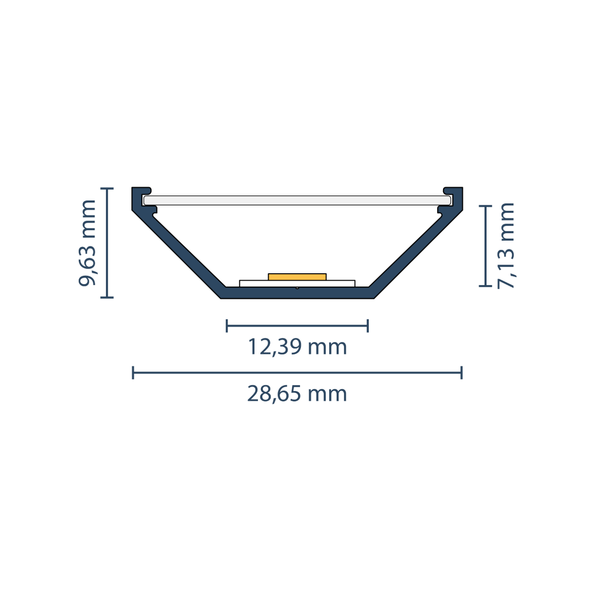 LED Eckprofil "Bern" | 90° Winkel | für Streifen bis 12mm