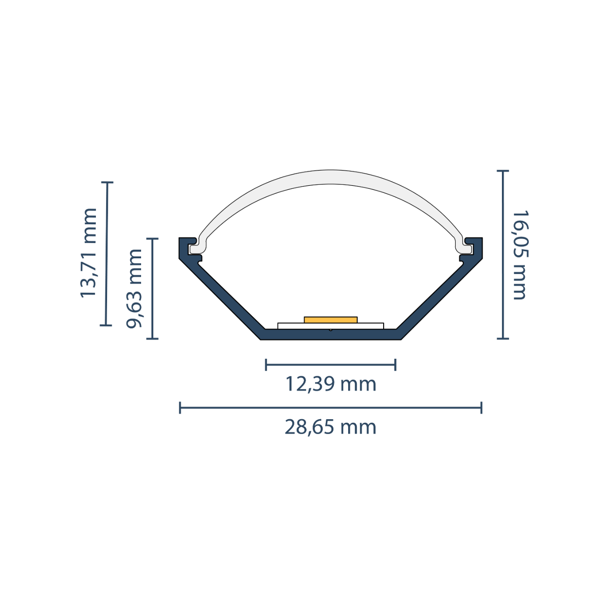 LED Eckprofil "Bern" | 90° Winkel | für Streifen bis 12mm