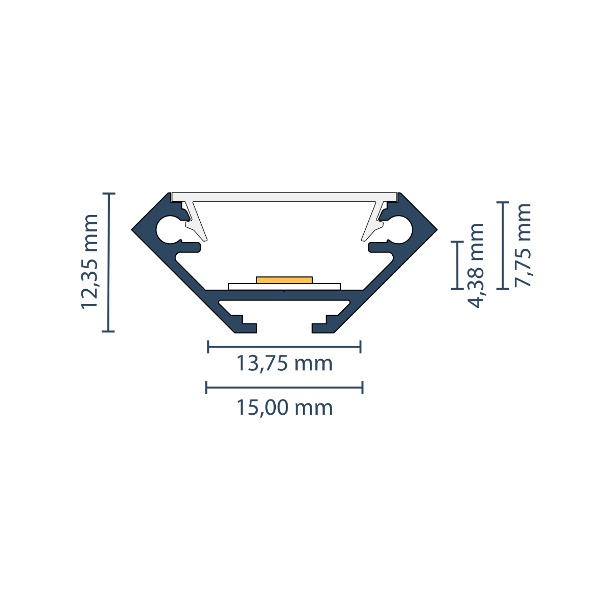 LED Eckprofil "Zürich" | Kabelkanal-Integration | für Streifen bis 14mm