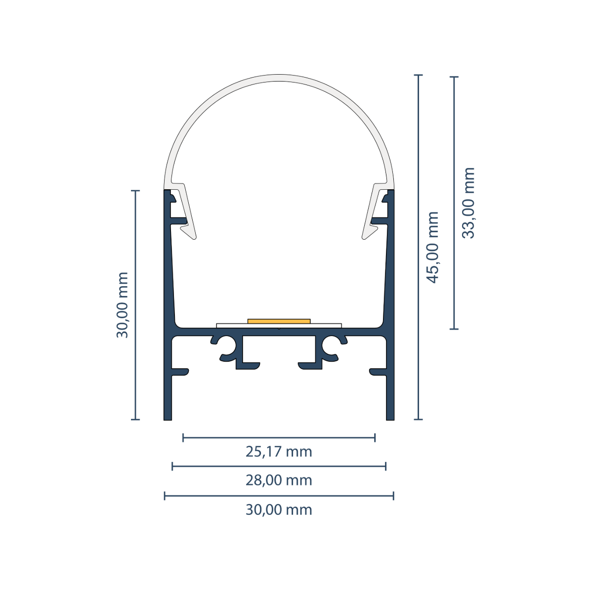 LED Aufbauprofil "New York" | Flat & Wide | für Streifen bis 24mm