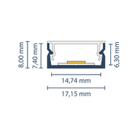LED Aufbauprofil "Brüssel" | Ultraflat & Slim | für Streifen bis 14mm 2