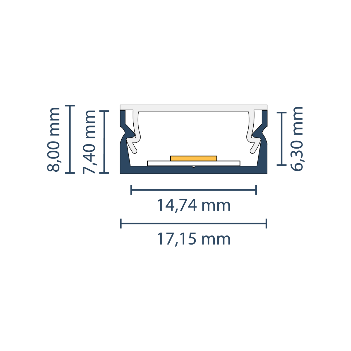 LED Aufbauprofil "Brüssel" | Ultraflat & Slim | für Streifen bis 14mm
