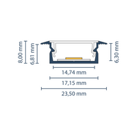 LED Einbauprofil "Luxemburg" | Ultraflat & Wings | für Streifen bis 14mm 2
