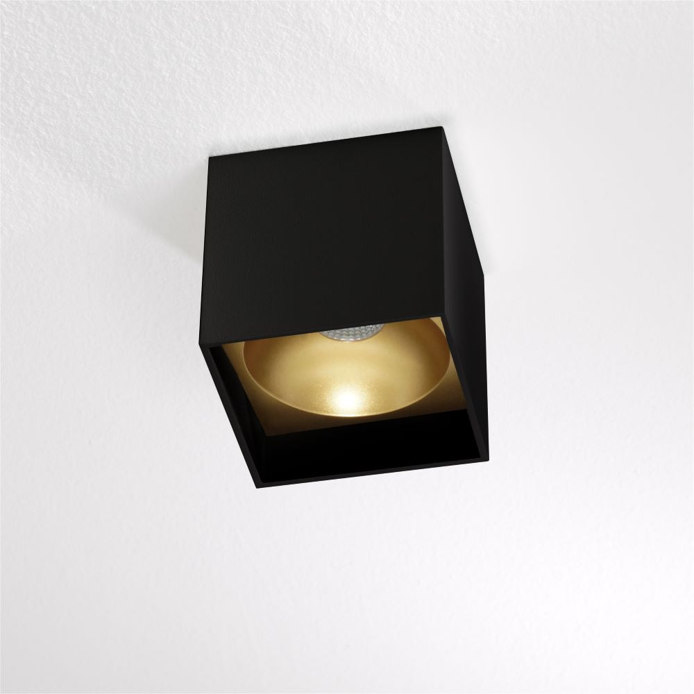 Aufbauspot Brock in Schwarz/Mattgold