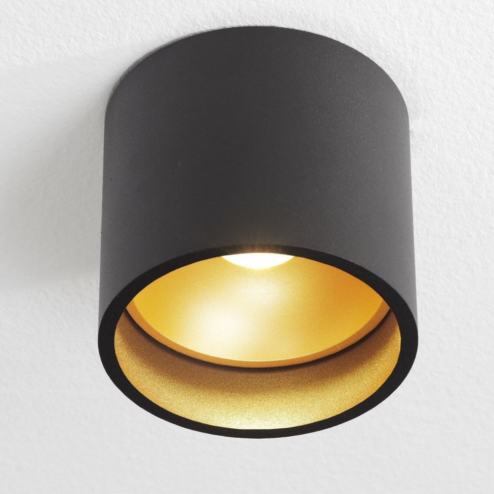 Aufbauspot Ormond LED in Schwarz/Mattgold