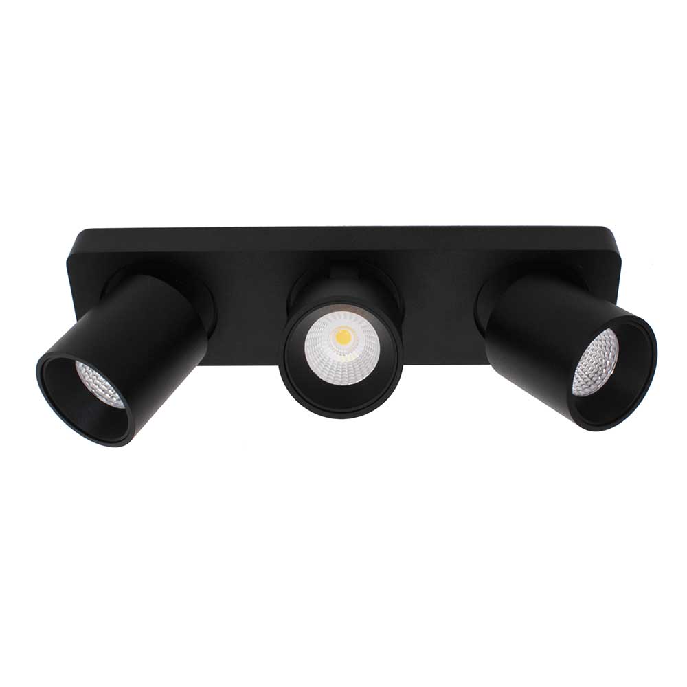 Aufbauspot Laguna LED 3-flammig in Schwarz