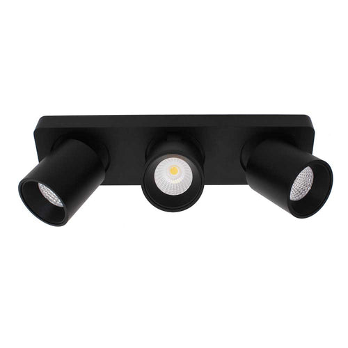 Aufbauspot Laguna LED 3-flammig in Schwarz