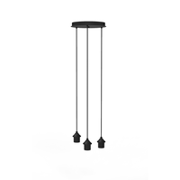 Baldachin-Platte mit Pendel-Set – 3/5/7 Pendel, Schwarz 1