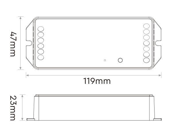 MiBoxer PZ5 – Maßzeichnung mit Abmessungen