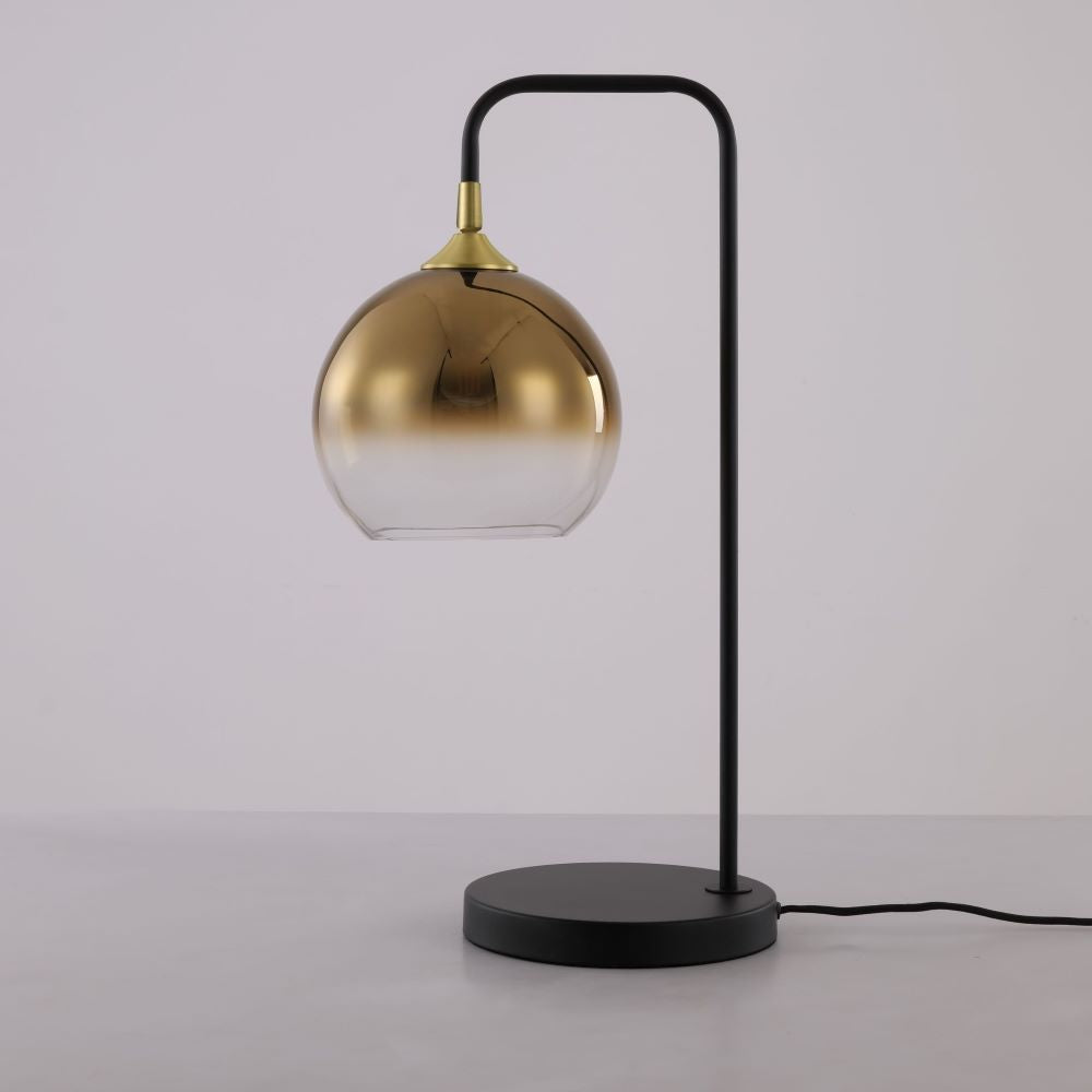 Tischleuchte Dajano E27 Schwarz/Gold