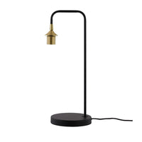 Tischleuchte Dajano E27 – Lampenfuß Schwarz/Gold, 57 cm, innen 1