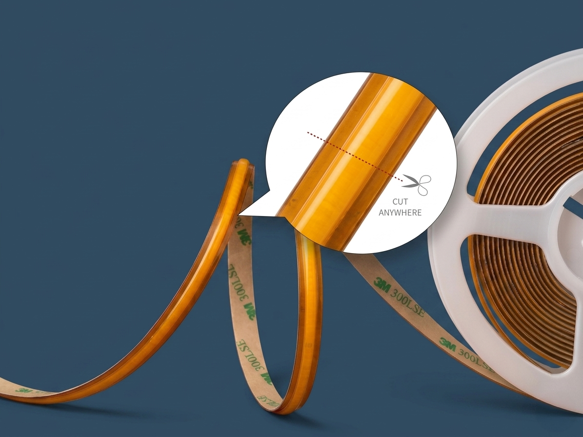 MetroLicht COB LED Streifen 24V | 10m Rolle | Warmweiß 3000K | Free Cut | 12 W/m | 1200 lm/m