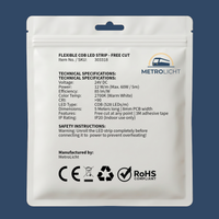 MetroLicht COB LED Streifen 24V | 5m Rolle | Warmweiß 2700K | Free Cut | 12 W/m | 1200 lm/m 3