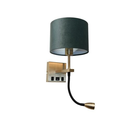 Wandleuchte Quad USB Mattgold