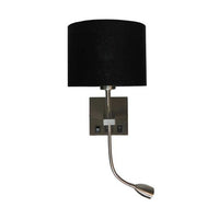 Wandleuchte Quad USB E27 – mit LED-Leseleuchte, USB & Doppelschalter, innen 3